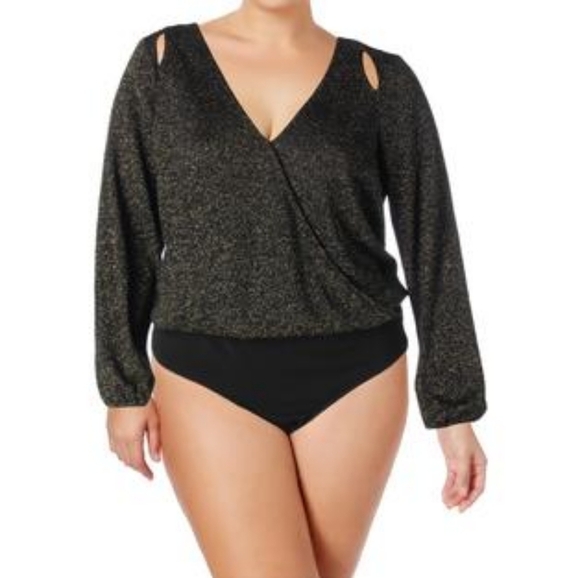 Love & Legend Metallic Long Sleeves Bodysuit - Picture 1 of 7